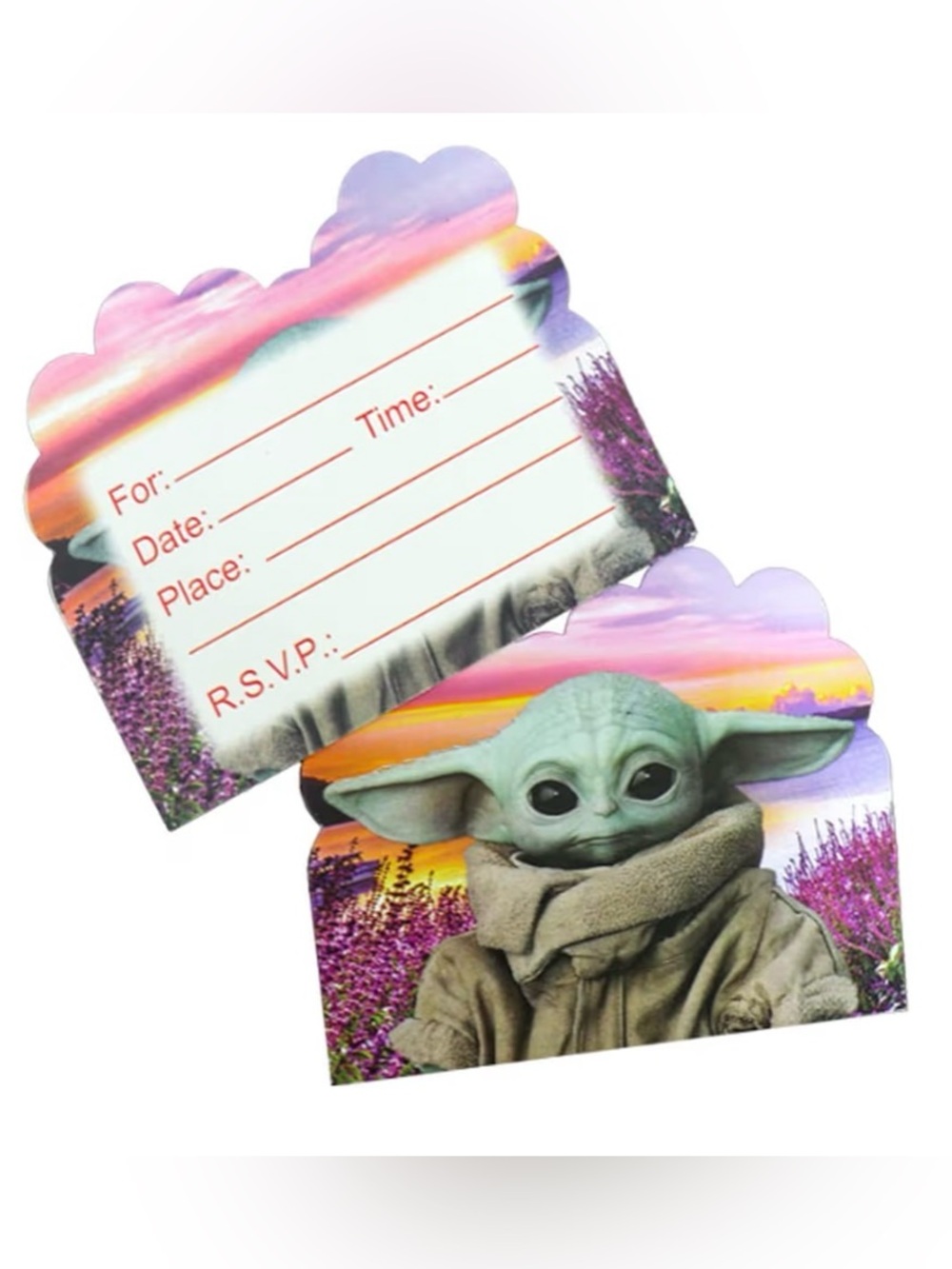 Baby Yoda Party Invitation Cards